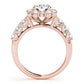 Single Row U-Prong Halo Engagement Ring