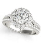 Split Shank Halo Round Engagement Ring