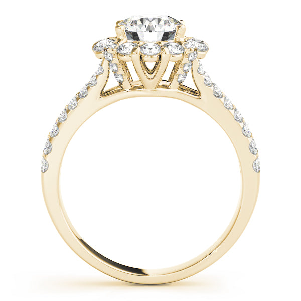 Split Shank Halo Round Engagement Ring