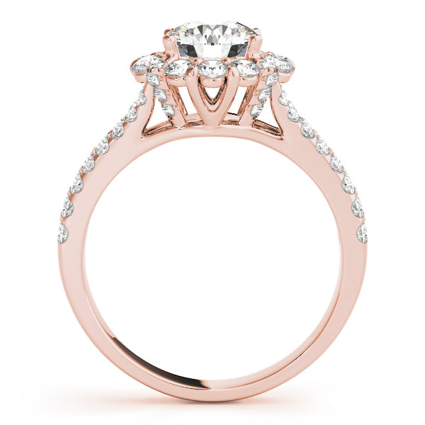 Split Shank Halo Round Engagement Ring
