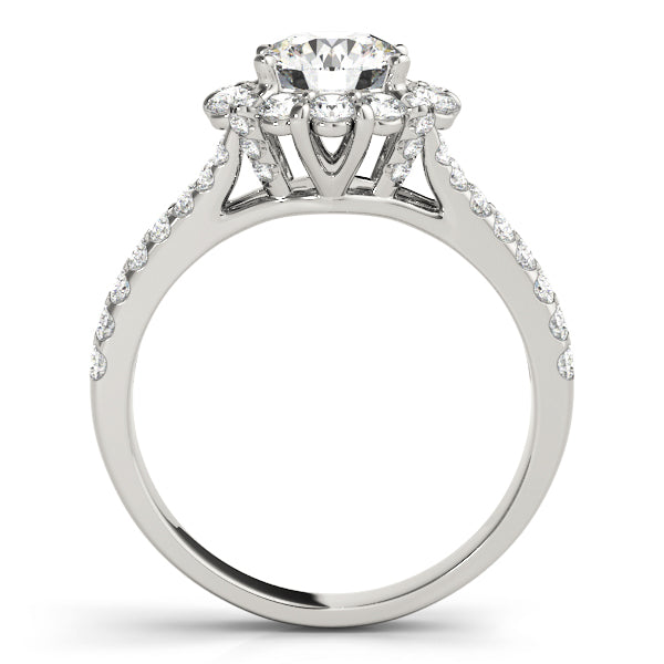 Split Shank Halo Round Engagement Ring