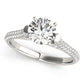 Multirow Pavé Hidden Halo Engagement Ring