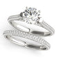 Multirow Pavé Hidden Halo Engagement Ring