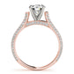 Multirow Pavé Hidden Halo Engagement Ring