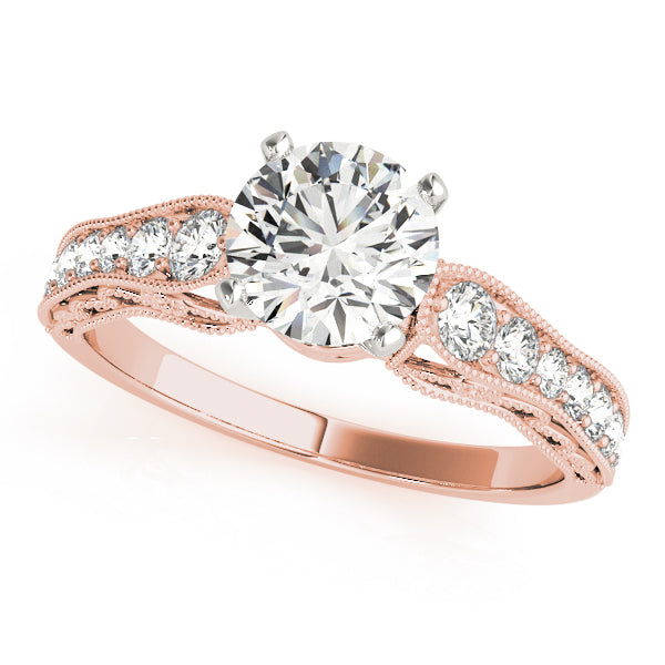 Antique Single Row Milgrain Engagement Ring