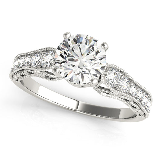 Antique Single Row Milgrain Engagement Ring