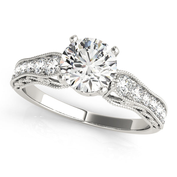 Antique Single Row Milgrain Engagement Ring