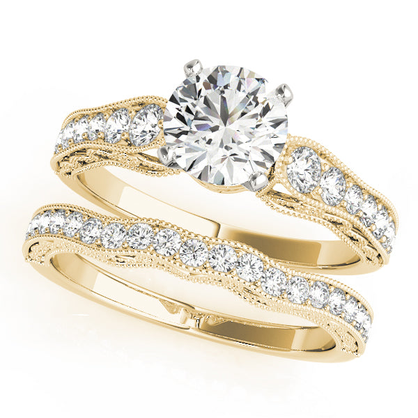 Antique Single Row Milgrain Engagement Ring