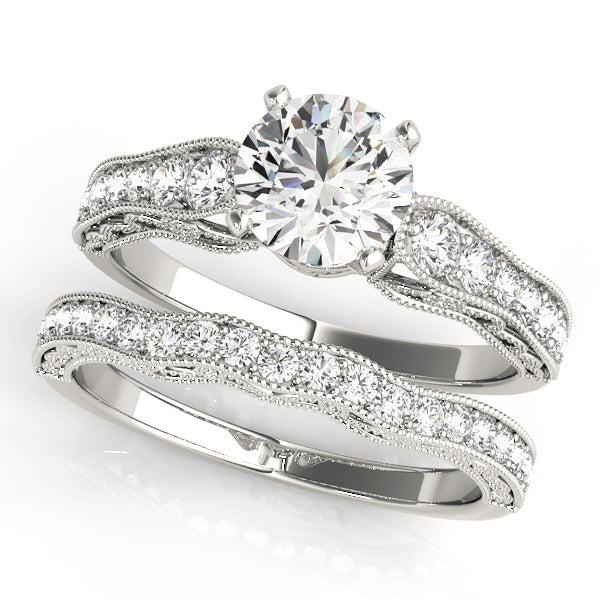 Antique Single Row Milgrain Engagement Ring