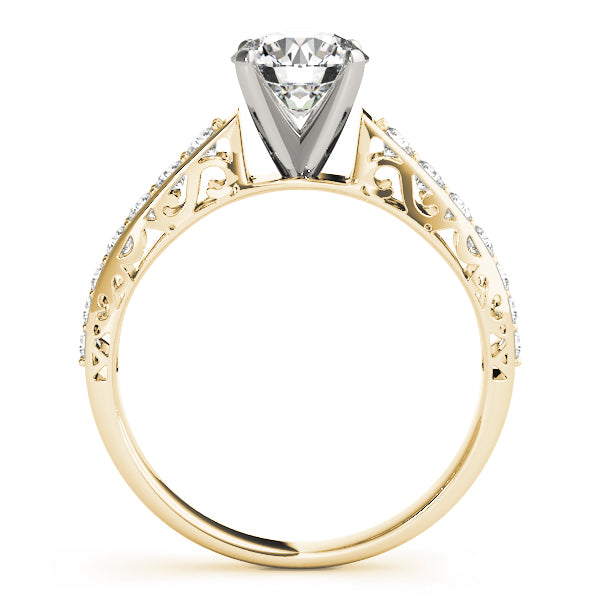 Antique Single Row Prong Filigree Engagement Ring
