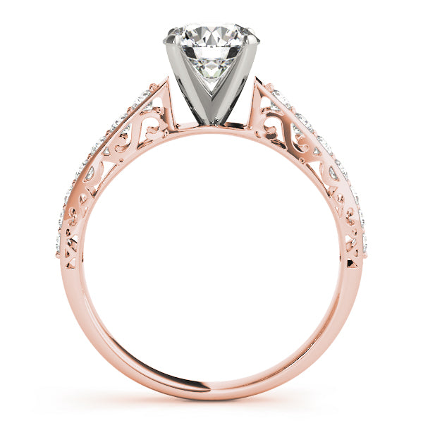 Antique Single Row Prong Filigree Engagement Ring