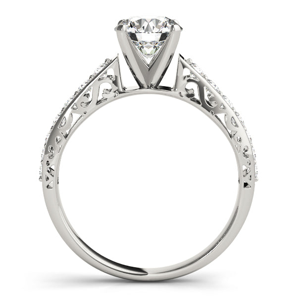 Antique Single Row Prong Filigree Engagement Ring