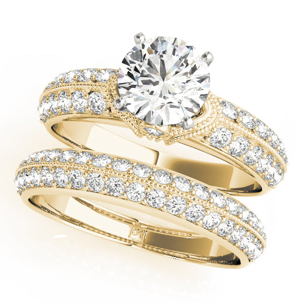 Vintage Halo Milgrain Engagement Ring