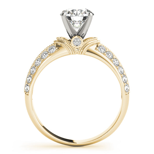 Vintage Halo Milgrain Engagement Ring