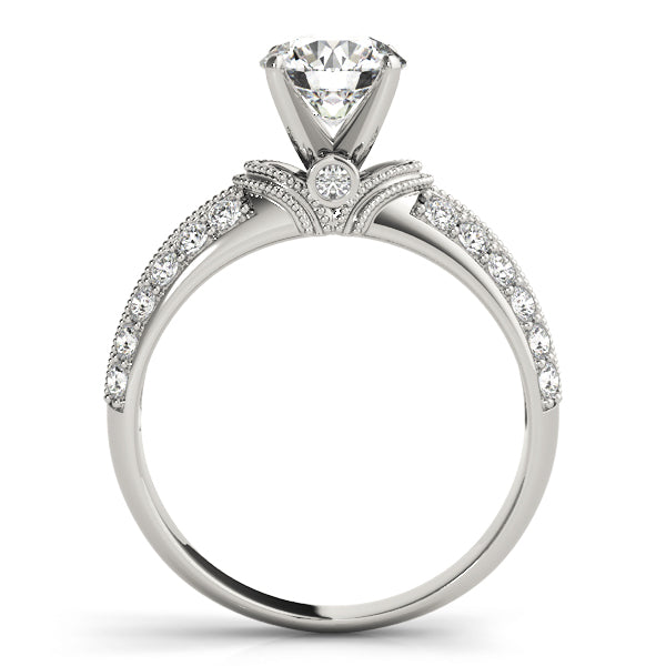 Vintage Halo Milgrain Engagement Ring