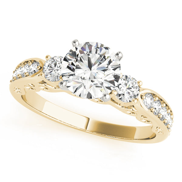 ENGAGEMENT RINGS 3 STONE ROUND