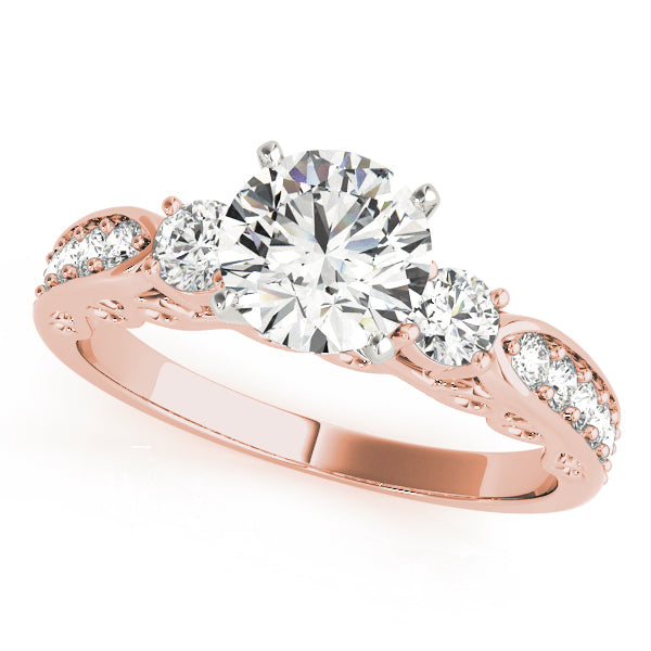 ENGAGEMENT RINGS 3 STONE ROUND