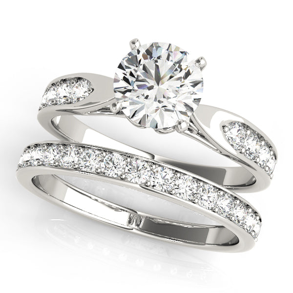 Single Row Prong Engagement Ring