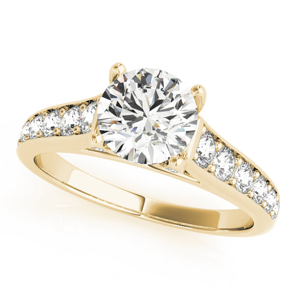 Accented Single Row Round Engagement Ring