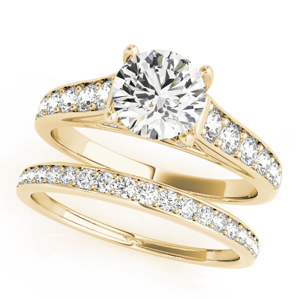 Accented Single Row Round Engagement Ring