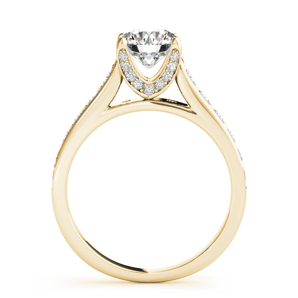 Accented Single Row Round Engagement Ring