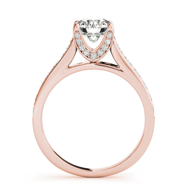 Accented Single Row Round Engagement Ring
