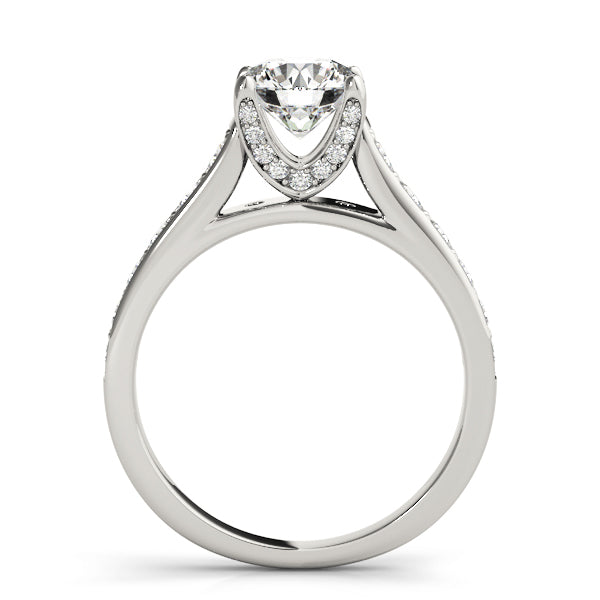 Accented Single Row Round Engagement Ring