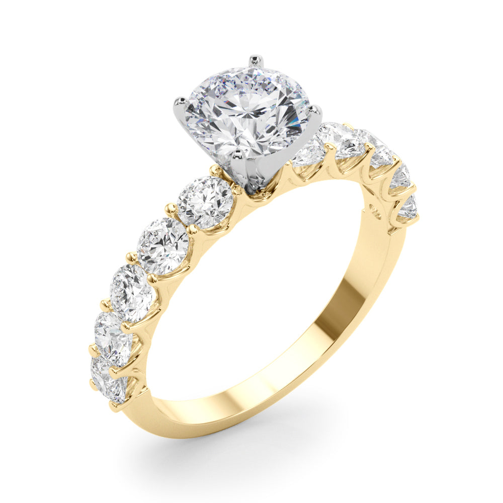 Single Row Diamond Engagement Ring