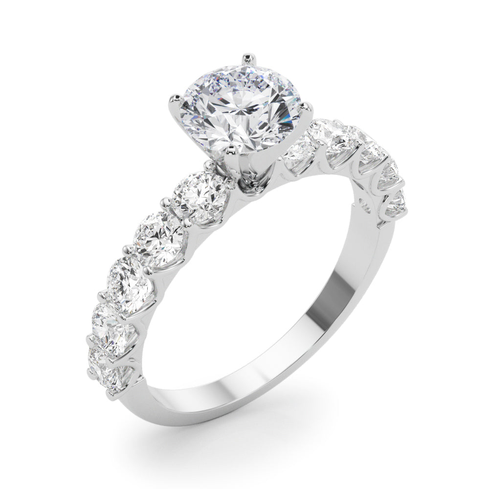 Single Row Diamond Engagement Ring