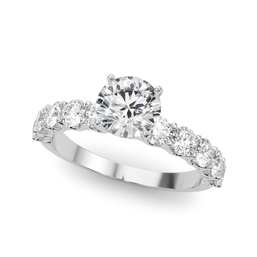 Single Row Diamond Engagement Ring