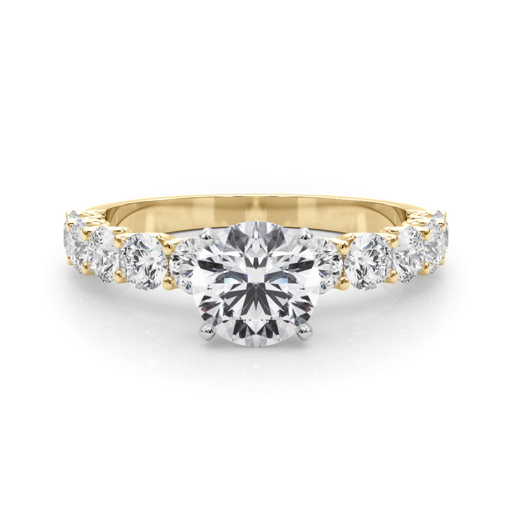 Single Row Diamond Engagement Ring