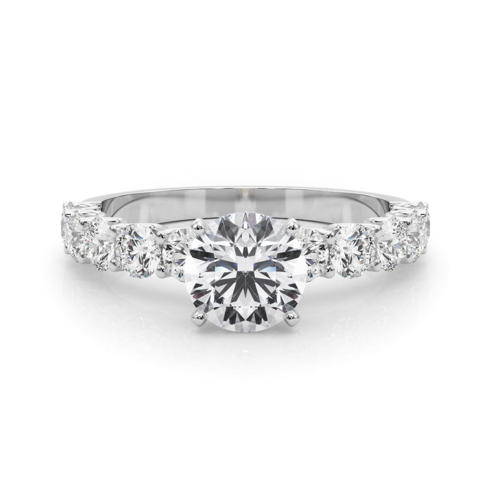 Single Row Diamond Engagement Ring