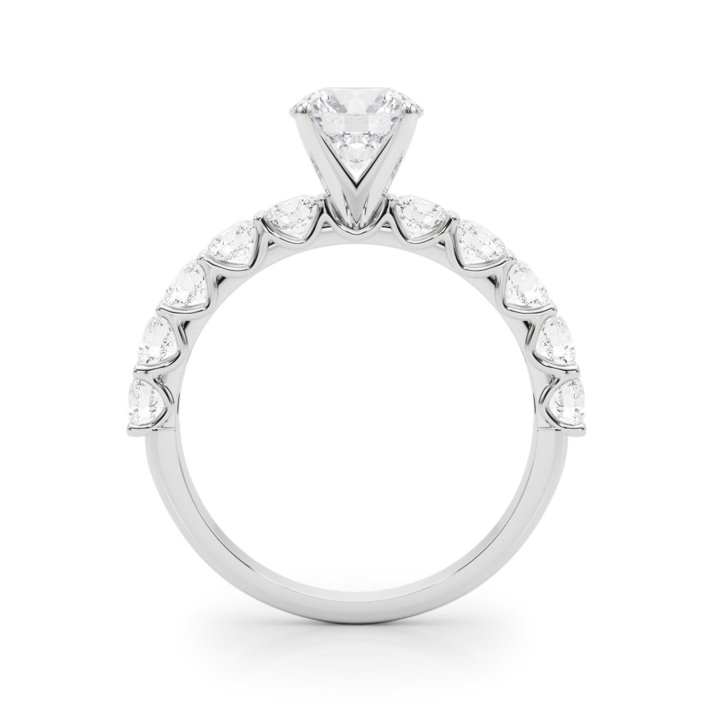 Single Row Diamond Engagement Ring
