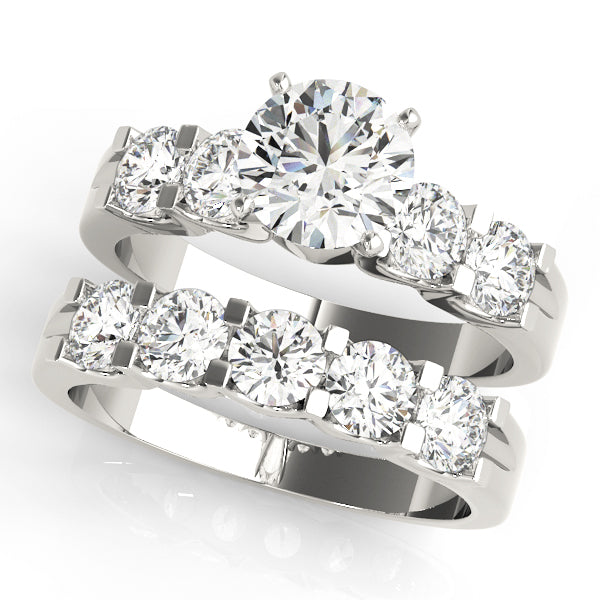 Single Row Prong Set Engagement Rings