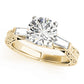 Vintage-Inspired 3-Stone Milgrained Engagement Ring