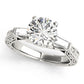 Vintage-Inspired 3-Stone Milgrained Engagement Ring