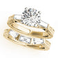 Vintage-Inspired 3-Stone Milgrained Engagement Ring
