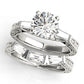 Vintage-Inspired 3-Stone Milgrained Engagement Ring