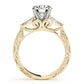 Vintage-Inspired 3-Stone Milgrained Engagement Ring