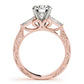 Vintage-Inspired 3-Stone Milgrained Engagement Ring