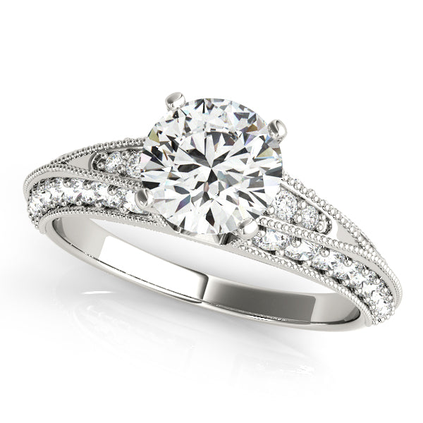 Multirow Milgrain Engagement Ring