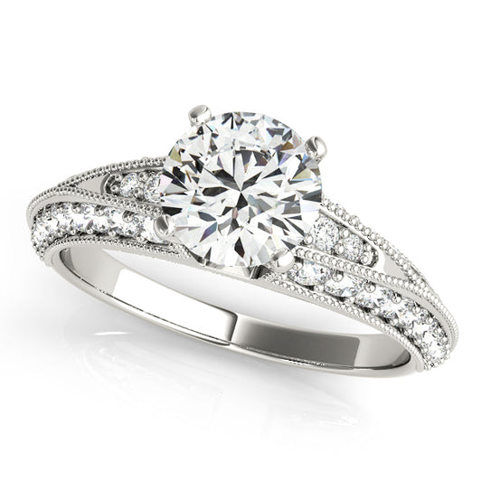 Multirow Milgrain Engagement Ring