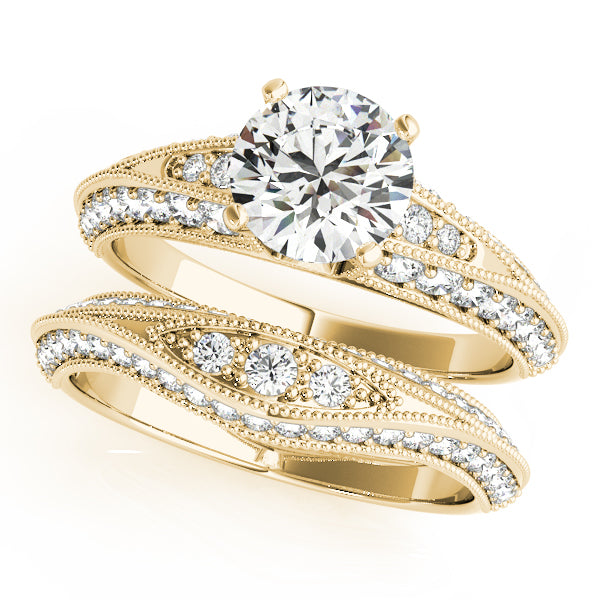 Multirow Milgrain Engagement Ring