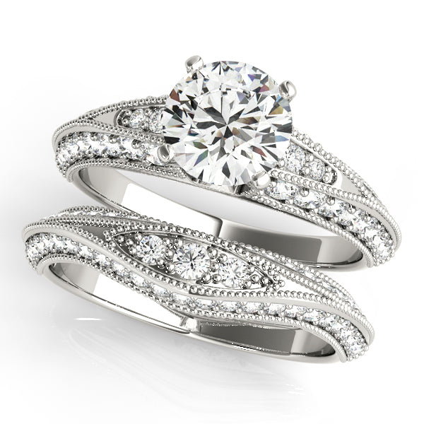 Multirow Milgrain Engagement Ring