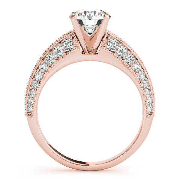 Multirow Milgrain Engagement Ring