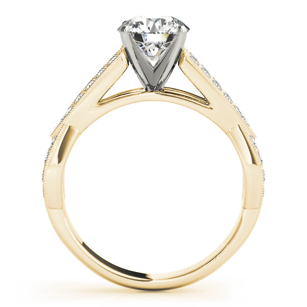 Multirow Split Shank Milgrain Engagement Ring