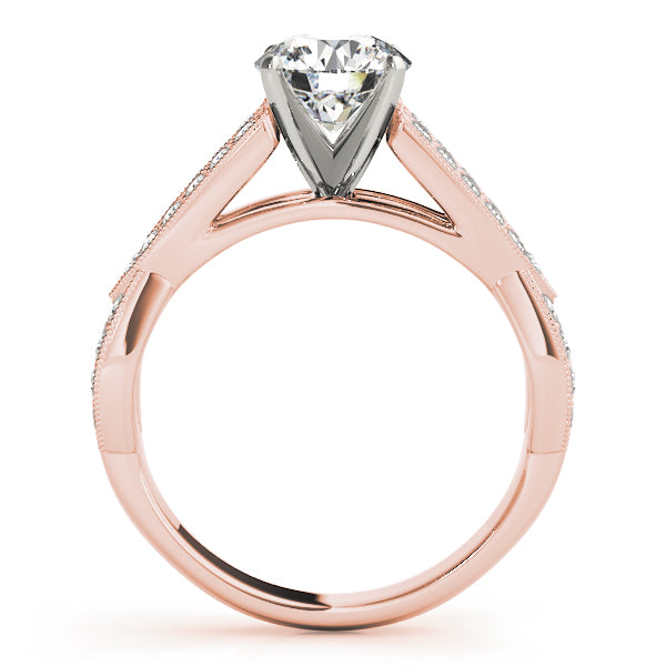 Multirow Split Shank Milgrain Engagement Ring
