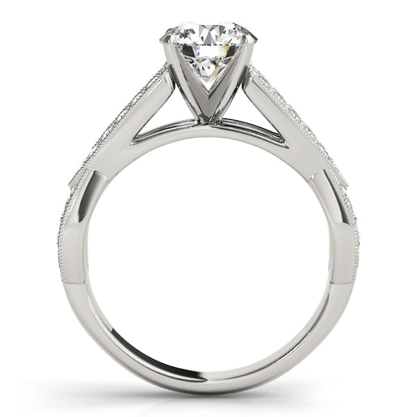 Multirow Split Shank Milgrain Engagement Ring