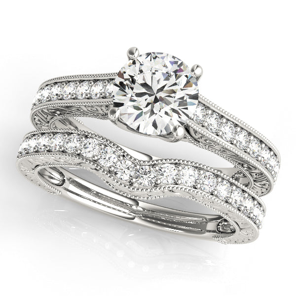 Vintage-Inspired Milgrain Trellis Engagement Ring