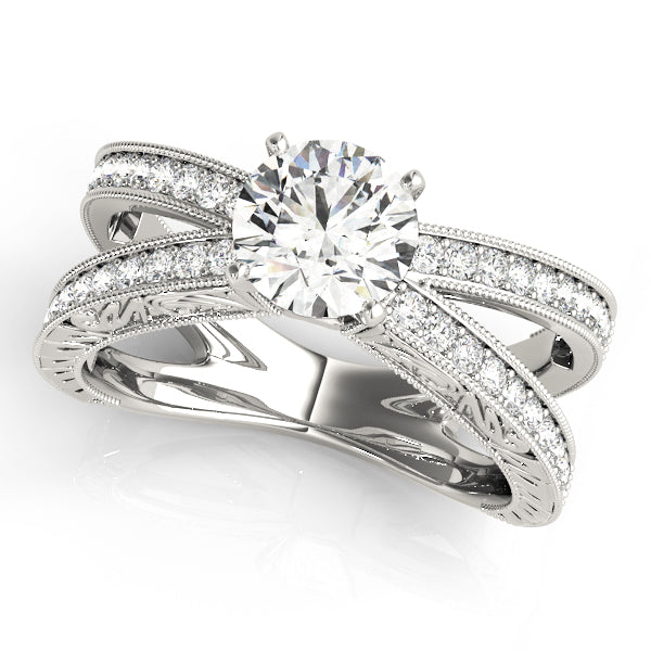 Multirow Milgrained Engagement Ring